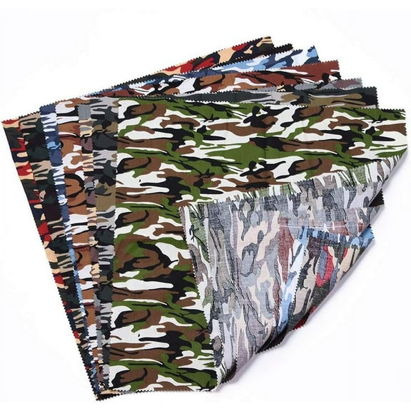 14Pcs Camouflage Cotton Fabric Army Camouflage Squares Fabric Bundle(7 Colors) 48x48cm Quilting Sewing Patchwork Cloths DIY Craft Scrapbooking Artcraft(Camo Series 18.9x18.9inch)