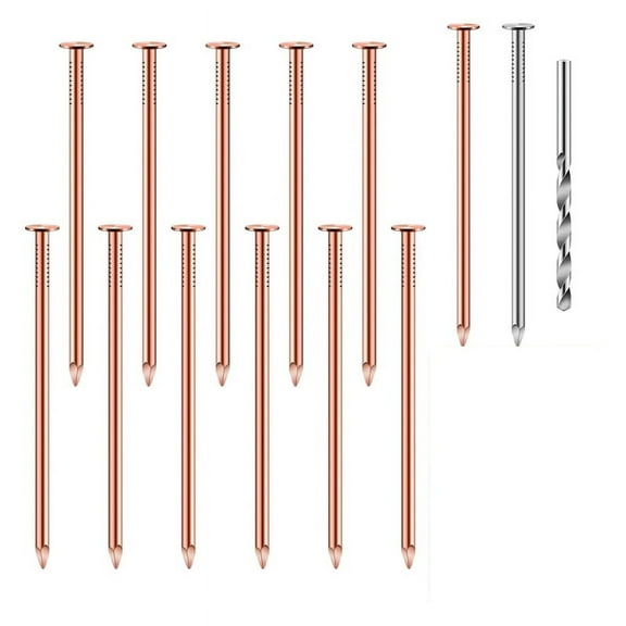 14Pcs Copper Nails Kit to Killing Trees,3.5 Inch Pure Copper Nails Bulk,Stump Removal Spikes Hardware