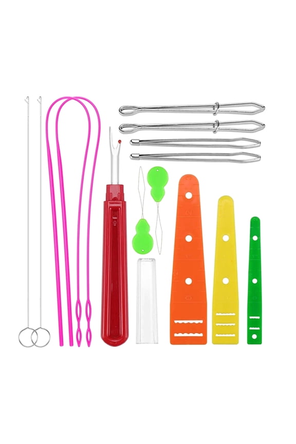 14Pcs Drawstring Threader Tools Kit Craft Stitching Tools Kit for Shorts Hoodies Sportwear Pants Bags Sewing Repair