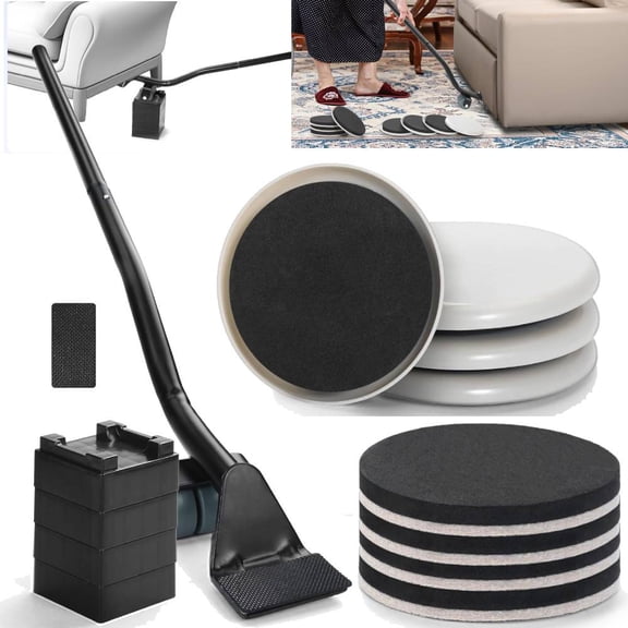14Pcs Furniture Sliders,Reusable Heavy Furniture Movers, 3.5'' Furniture Moving Sliders Kit, Furniture Coasters for Carpet Floor Surfaces