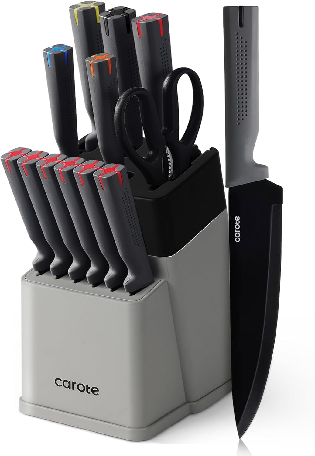 Kitchenware Set Knife 14Pcs Kitchen Knife Set, Dishwasher Safe knife set with Block and ...
