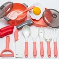 thumbnail image 1 of 14Pcs Kitchen Playset, Toddler Pretend Cooking Play Pots, Pans, Utensils Cookware, Daily Food Fruit Veges, Shopping Storage Basket, Dessert, Prop Money, Learning Gift for Child, 1 of 6