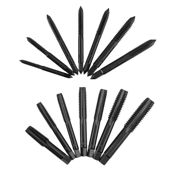 14Pcs Machine Thread Tap High Speed Steel Straight Flute Screw Thread Milling Tap Threading Tapping Repair Tool