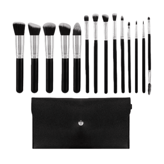 14Pcs Makeup Brushe Set, 5 Large and 9 Small Makeup Brush Tools with PU Bag