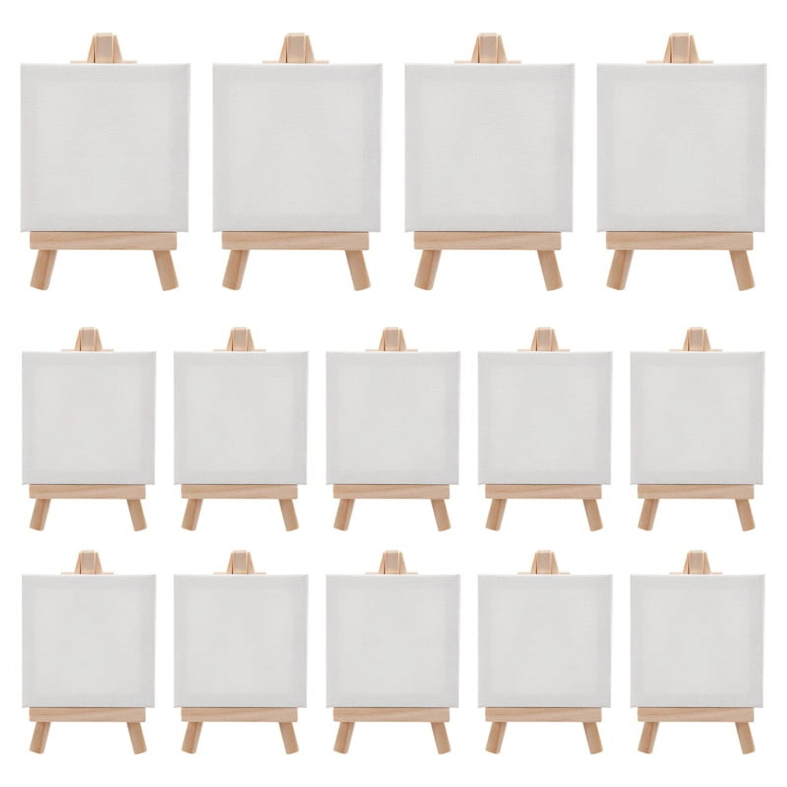 14Pcs Mini Canvas and Easel Brush Set, Canvas Inch