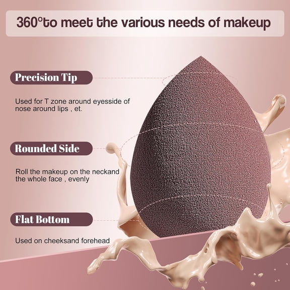 14Pcs Multi Color Triangle Mini Makeup Sponge Puff Set, Wet Dry Dual Use Soft Beauty Blenders for Liquid Cream Powder Cosmetics (Dark Coffee)
