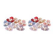 14Pcs Pearl Rhinestone Buttons, Exquisite Faux Pearl Buttons Flat Back Flower Rhinestone for Clothing Brooches Decoration Diy Hanfu Hair Ornaments, Fans, Accessories