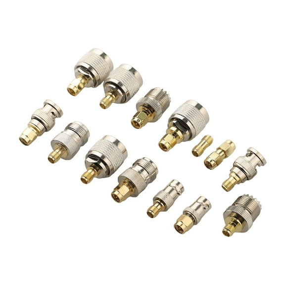 14Pcs Rf Connector Adapter Sma To Sma Bncuhf Ntype Rf Coaxial Cable Coupling Nut Sma To Sma Bnc Nf Rf Type Connector Kit Smile Home