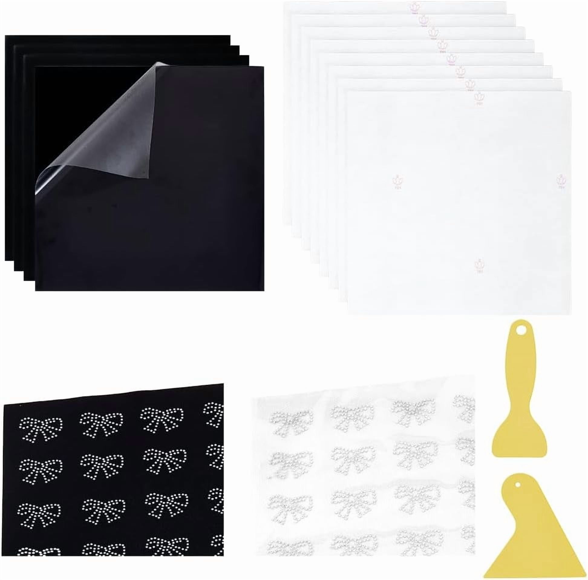 14Pcs Rhinestone Flock Sticky Template Material 8Pcs 12