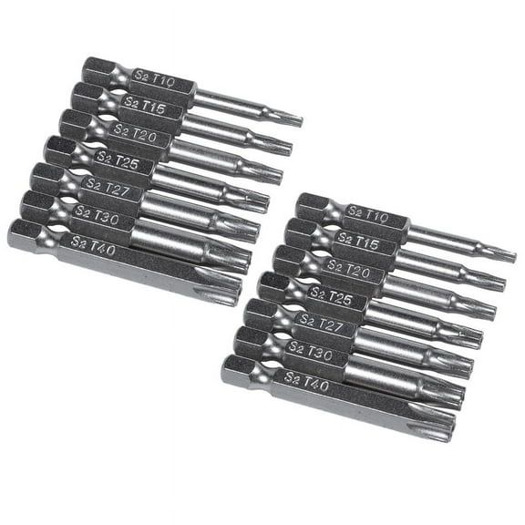 14Pcs Set Star Bit Screwdriver Drill Bits Screw Driver Magnetic 1/4Inch Hex Hand Tools Five-Pointed Star Bore Hole