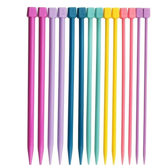14Pcs Single Pointed Knitting Needles Hand Knitting Tools Plastic Knitting Sticks Knitting Needles
