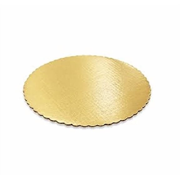 14RGS(50PCS), 14-Inch Gold Round Scalloped Cardboard Pads