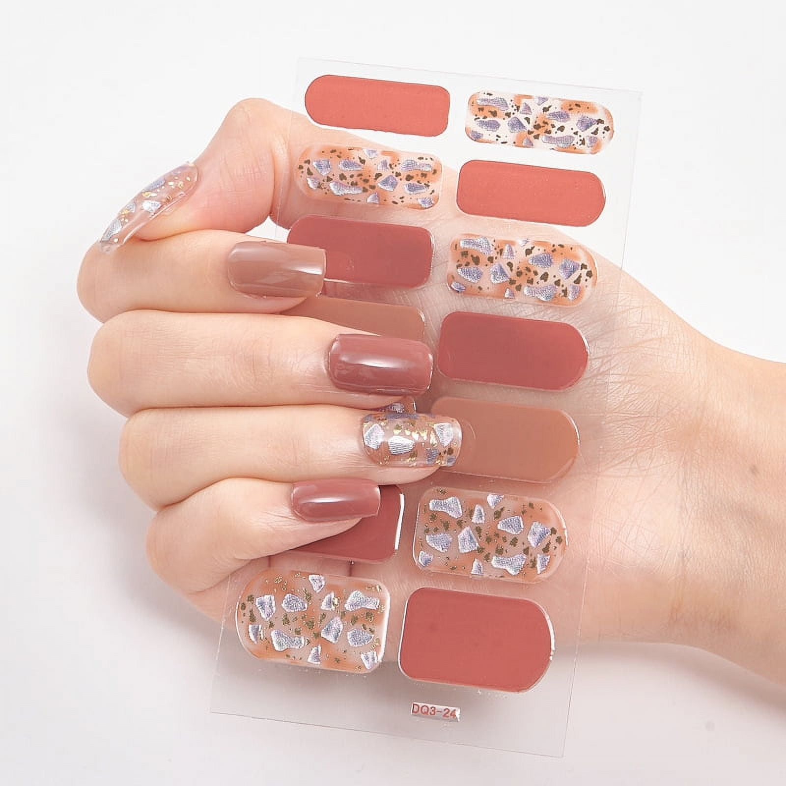 14Tablets Full Cover Nail Stickers DIY Fashion Nail Decoration Nail Art Sticker Summer Self Adhesive Nail Manicure Patch
