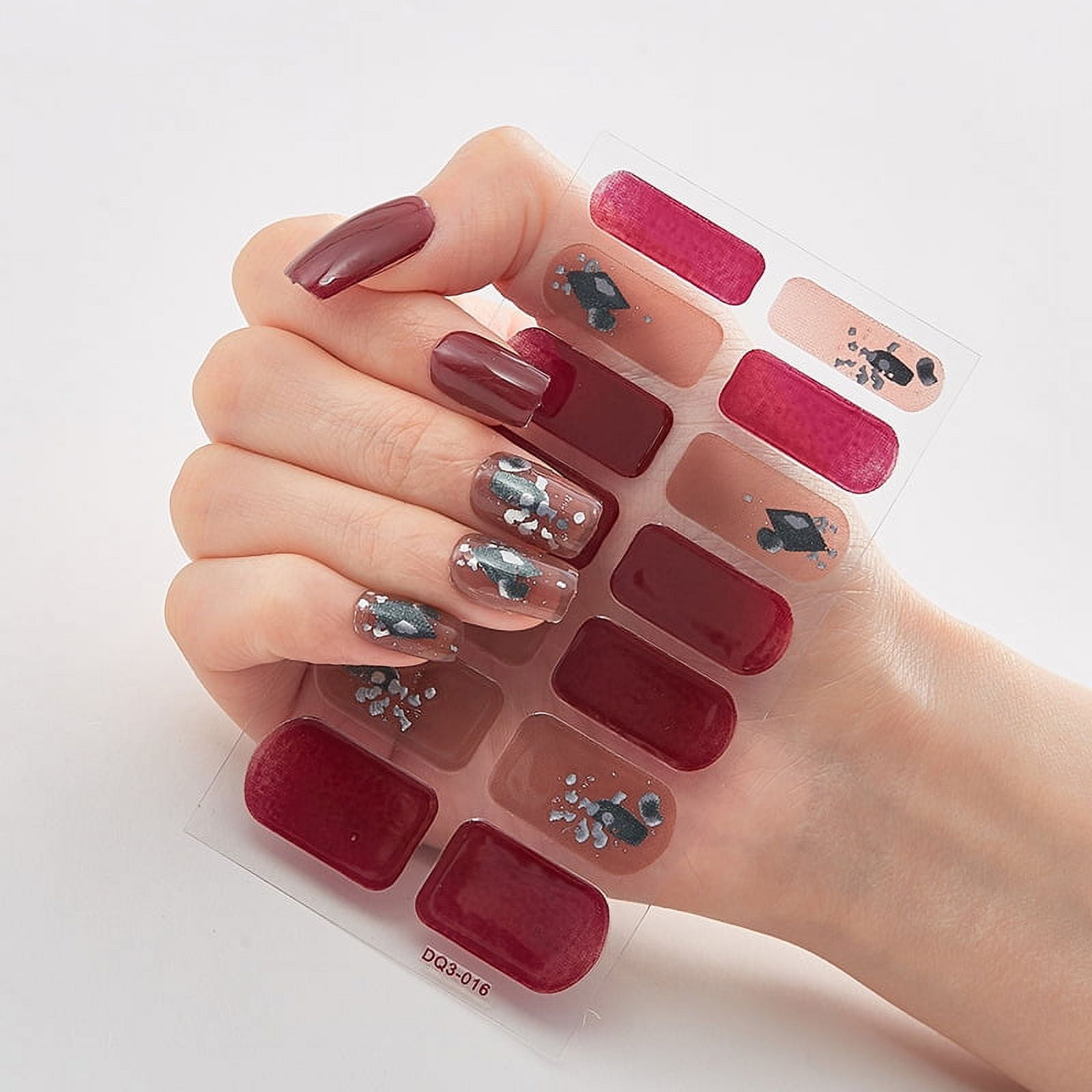 14Tablets Full Cover Nail Stickers DIY Fashion Nail Decoration Nail Art Sticker Summer Self Adhesive Nail Manicure Patch