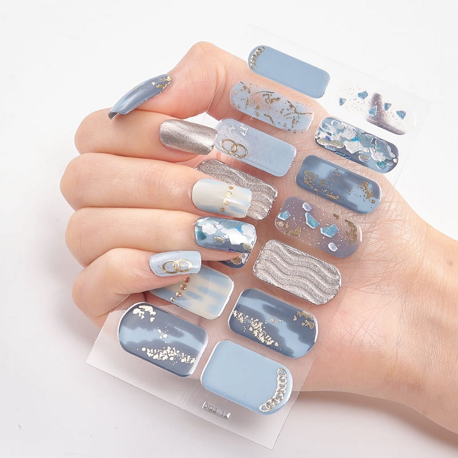 14Tablets Full Cover Nail Stickers DIY Fashion Nail Decoration Nail Art Sticker Summer Self Adhesive Nail Manicure Patch
