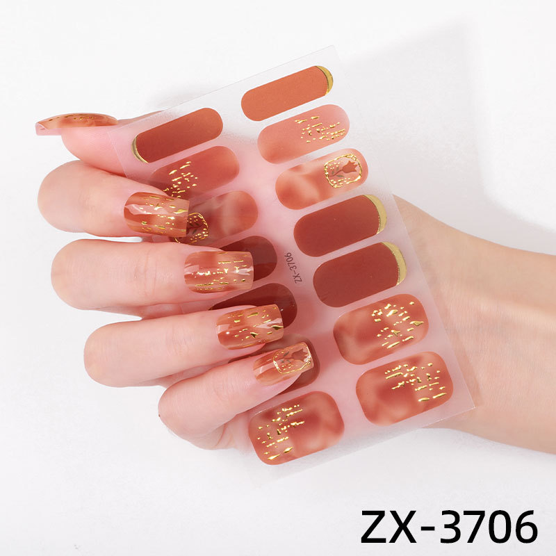 14Tips Nail Polish Nail Stickers 3D Colored Christmas Nail Design Small