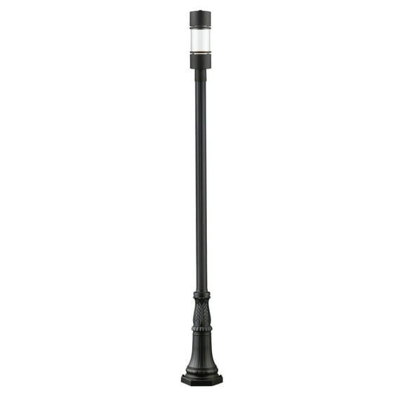 14W 1 Led Outdoor Post Mount Lantern In Seaside Style 13 Inches Wide By 113.38 Inches High Z-Lite 553Phb-518P-Bk-Led