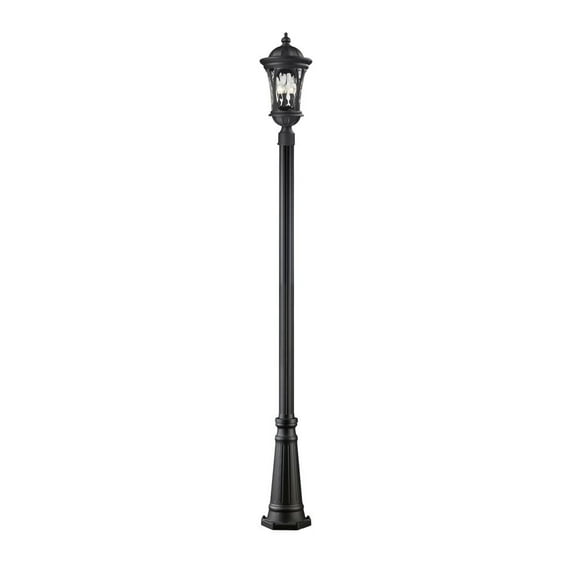 14W 1 Led Outdoor Post Mount Lantern In Seaside Style 9 Inches Wide By 95.23 Inches High Z-Lite 553Phb-567P-Bk-Led