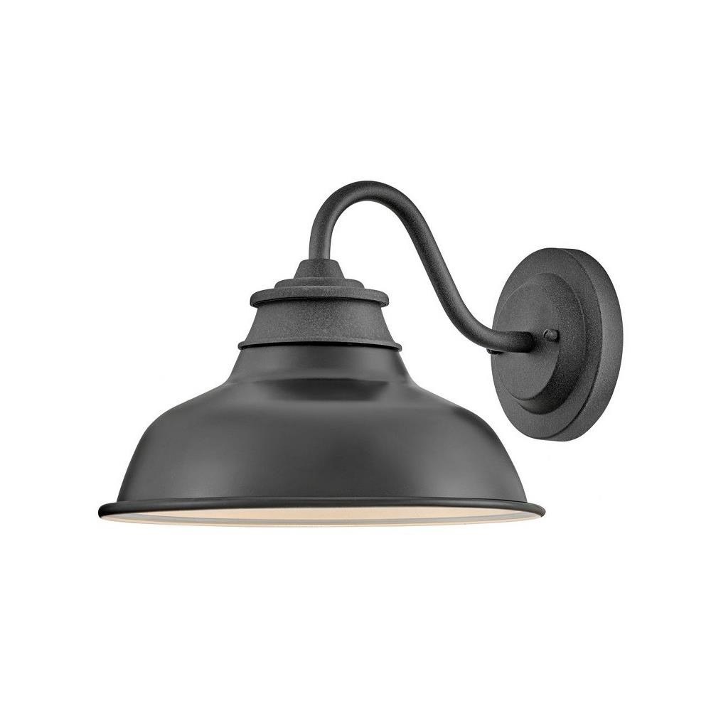 14W 1 Led Outdoor Small Gooseneck Barn Light Wall Mount in Industrial Style-9.5 inches Tall and 12 inches Wide-Aged Zinc Finish Bailey Street Home