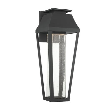 Matte Black LED Outdoor Wall Lantern from the Brookline Collection