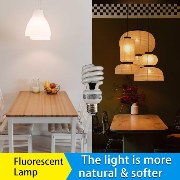 14Watt E26 Base Spiral CFL Compact Fluorescent Light Bulbs (65Watt Equivalent) 2700K Warm White 900Lm 10000Hours Non-dimmable (4)