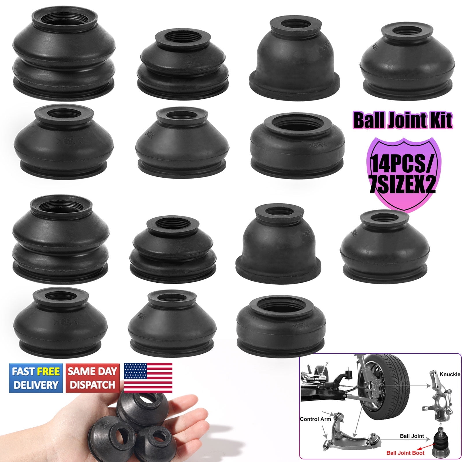 14X Universal Rubber Ball Joint Rubber Dust Boot Cover Track Rod End ...