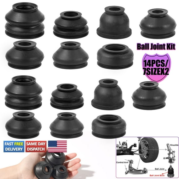 14X Universal Rubber Ball Joint Rubber Dust Boot Cover Track Rod End Set Kits
