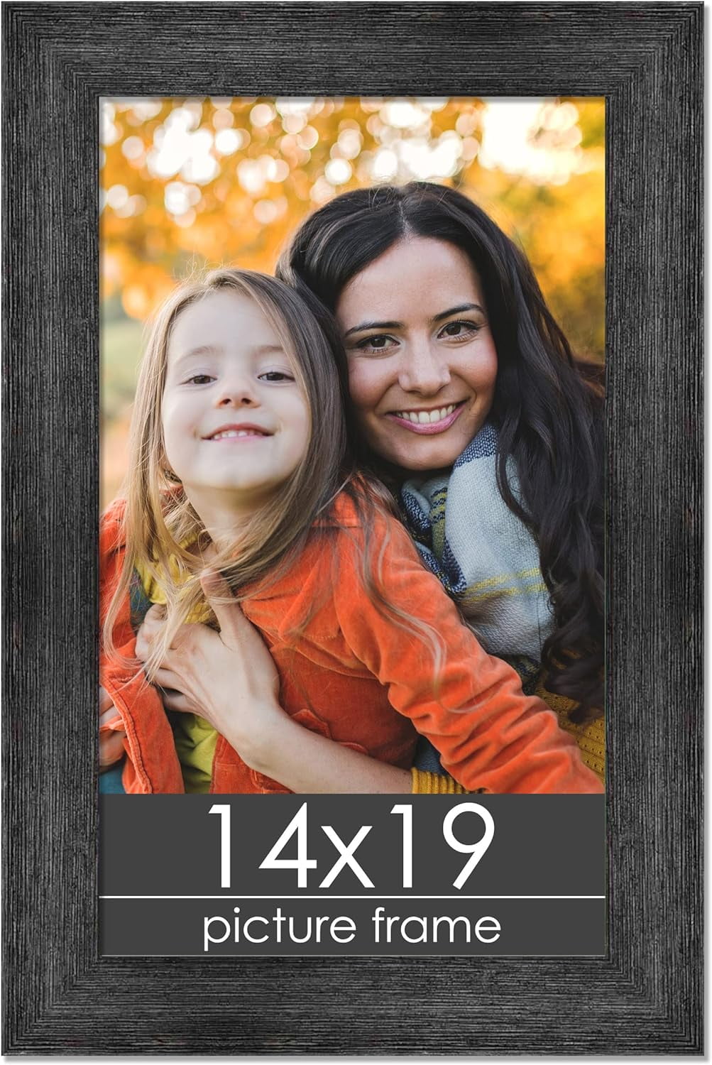 14X19 Distressed/Aged Black Wood Picture Frame - UV , Foam Board ...