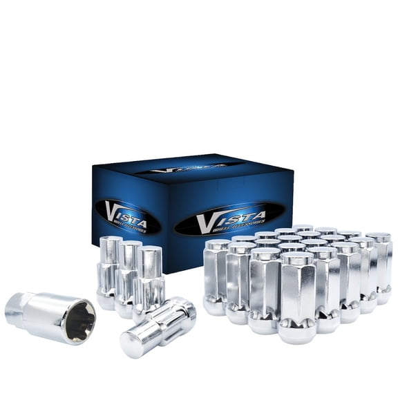 24pc Install Kit Chrome 14X2.00 BULGE ACORN LUG NUTS 3/4" HEX 1.9"