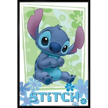 14X22 Disney Lilo and Stitch - Flowers Framed Wall Poster,