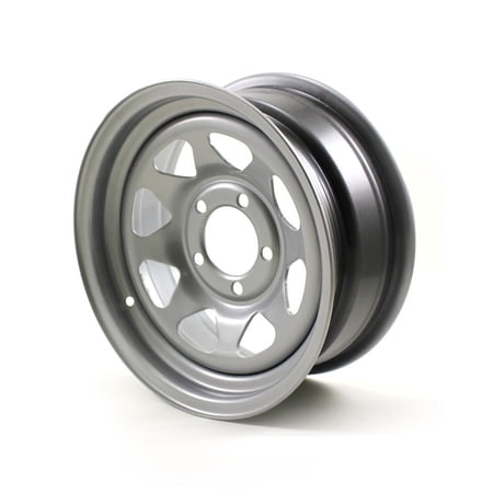 14X5.5 5-Lug on 4.5" Silver Spoke Trailer Wheel