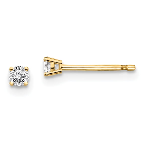 14Y Yellow Gold I1 J-K Diamond Stud Push-on Post Earrings (.10 Carat)