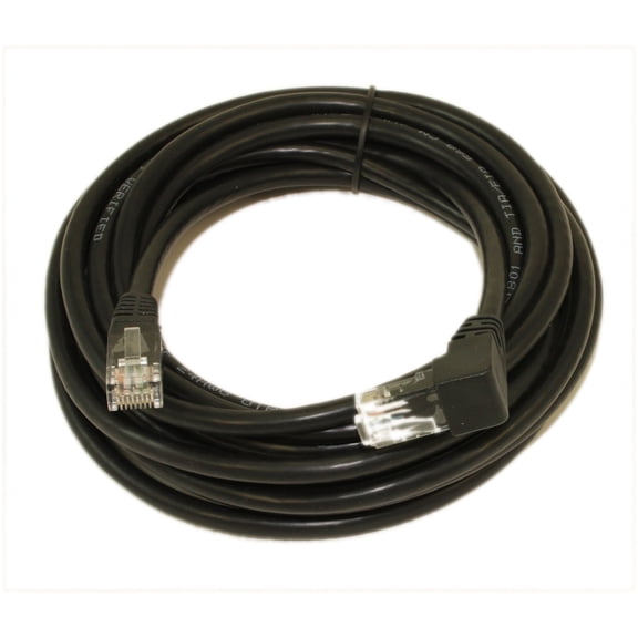 14ft Cat6 ANGLED-UP Ethernet RJ45 Patch Cable, NON-BOOTED, BLACK