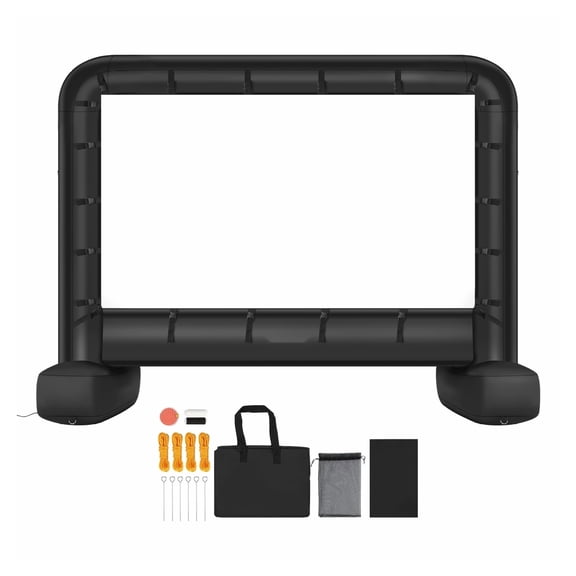 14ft Inflatable Movie Screen, 600D Outdoor Projector Screen, Portable Home Theater for Backyard, Parties, Pool - 16:9 Easy Setup