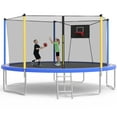 thumbnail image 1 of 14ft Trampoline with Basketball Hoop, SEGMART Upgraded Round Kids Outdoor Trampoline with Enclosure, Heavy-Duty Backyard Trampoline for Adults and Kids, Blue, 1 of 9