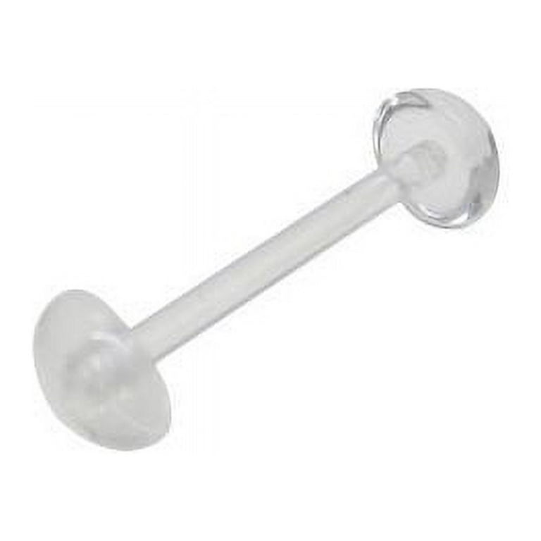 14g Clear Bioflex Tongue Ring Retainer Body Jewelry Piercing with