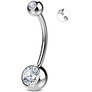14g Real Implant Grade Titanium Belly Ring Piercing Jewelry Internal Thread - Bellybutton Rings 14 Gauge Bar Hypoallergenic G23 Navel Jewelry For Women