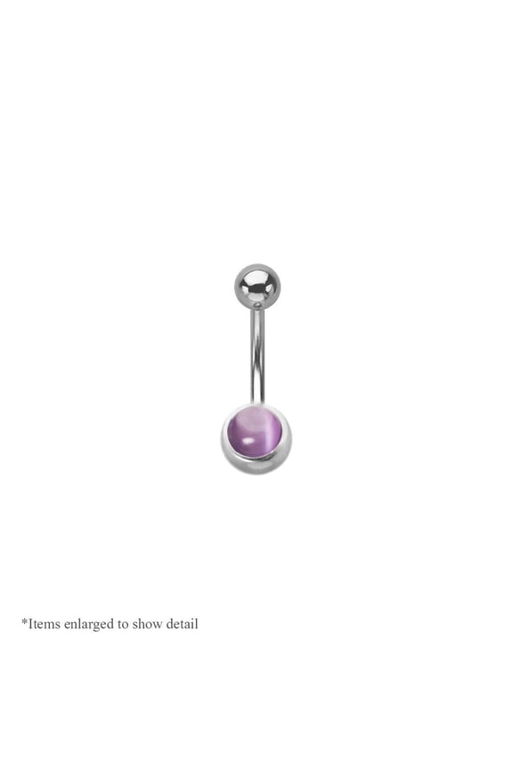 14ga-3/8"(10mm) Semi-Precious Stone 316L Surgical Steel Belly Ring