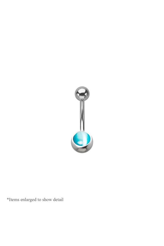 14ga-3/8"(10mm) Semi-Precious Stone 316L Surgical Steel Belly Ring