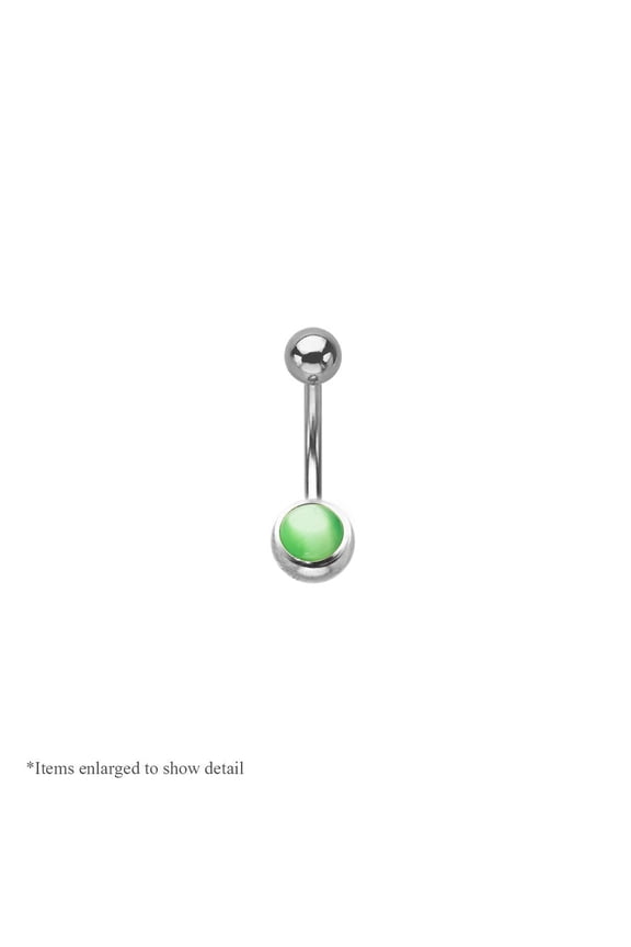 14ga-3/8"(10mm) Semi-Precious Stone 316L Surgical Steel Belly Ring