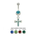 thumbnail image 1 of 14ga Dragonfly Dangle Belly Ring with Cz Jewels, 1 of 6