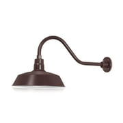 14in. Architectural Bronze Outdoor Gooseneck Barn Light Fixture With 22in. Long Extension Arm - Wall Sconce Farmhouse, Vintage, Antique Style - UL Listed - 9W 900lm A19 LED Bulb (5000K Cool White)