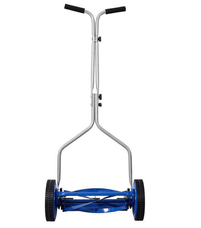 14in Blue Push Reel Lawn Mower - Eco Friendly Manual Grass Cutter