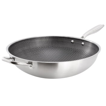 14in Embossed Interior Stainless Steel Wok