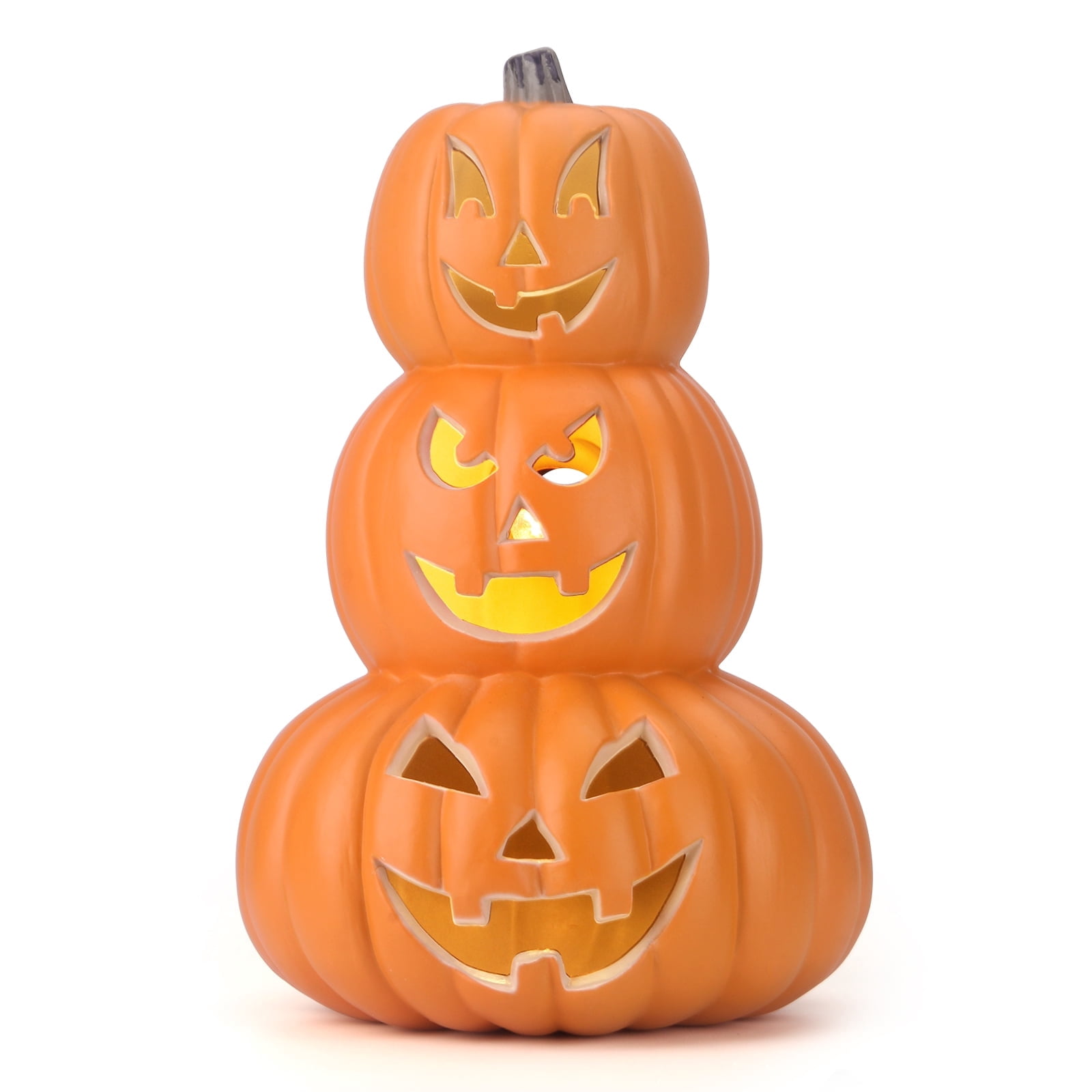 14in Halloween Jack o Lanterns Light Up Pumpkin with LED Bulb Indoor ...