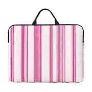 14in Laptop Interior Case Splash Resistant Dirt Smooth Zipper Portable Handle Pink Stripe_1