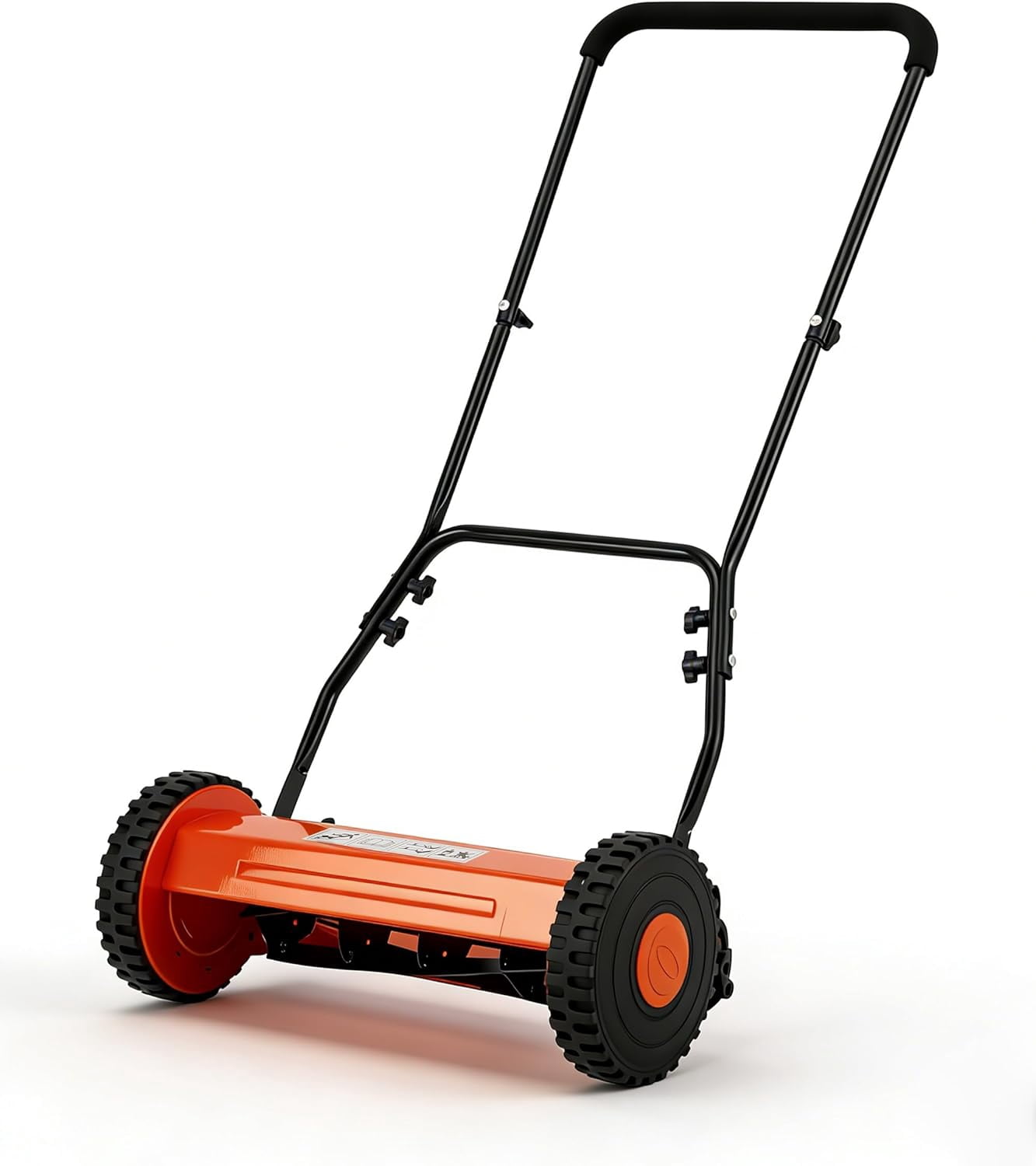 14in Push Reel Lawn Mower 5-Blade Manual Walk-Behind Mower Adjustable Cutting Height Compact Quiet for Small Yards and Easy Lawn Care