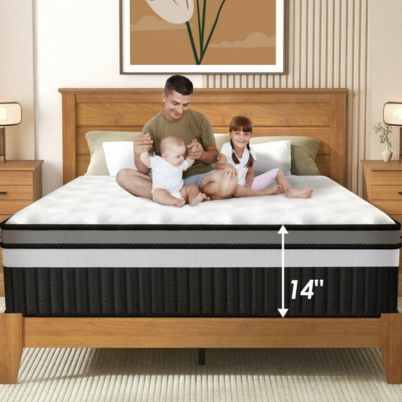 14in Queen Memory Foam Mattress, Cooling Mattress in a Box with Motion Isolation, Medium Firm, CertiPUR-US Certified, Pressure Relief