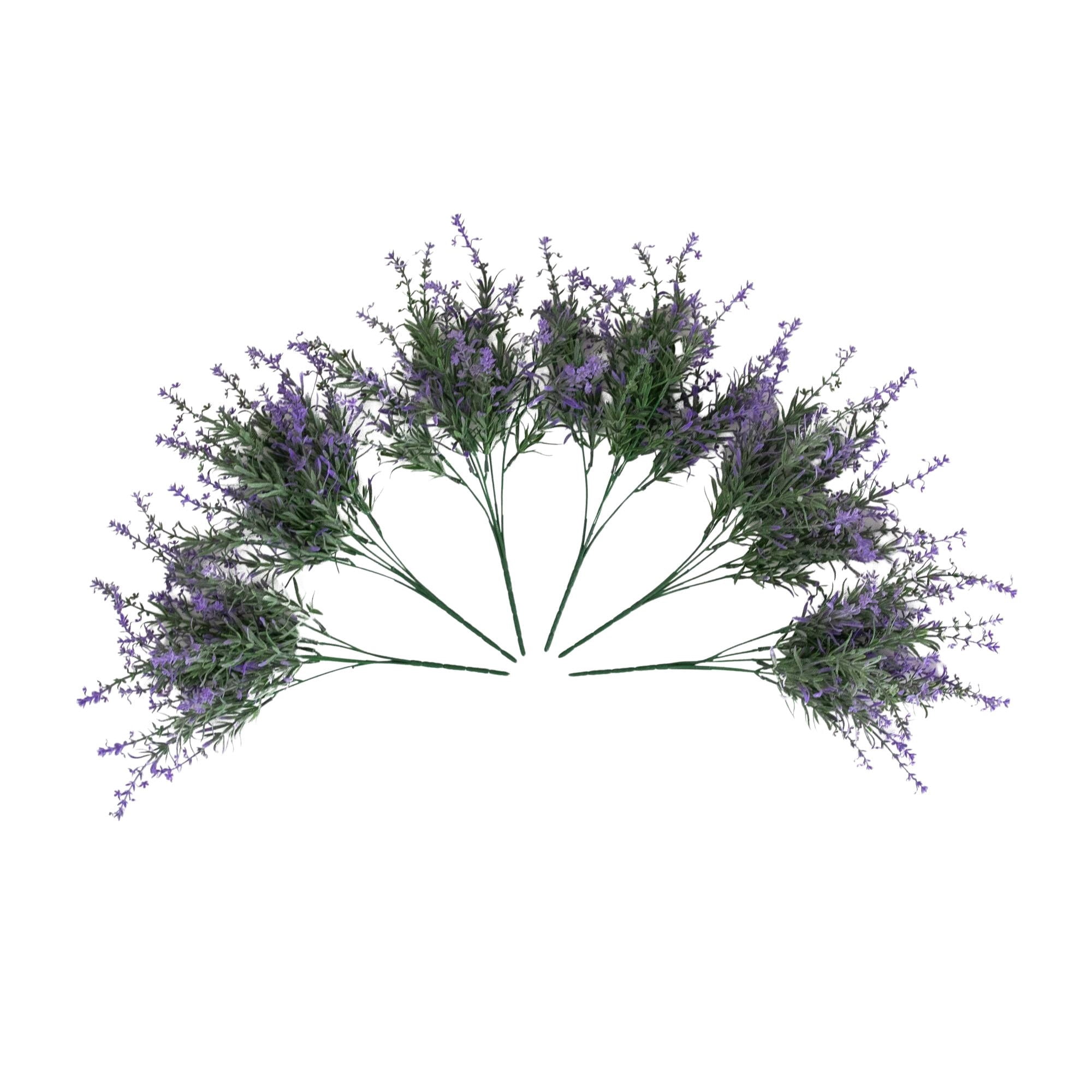14in. UV Resistant Artificial Lavender Bush (Indoor/Outdoor) - Set of 6