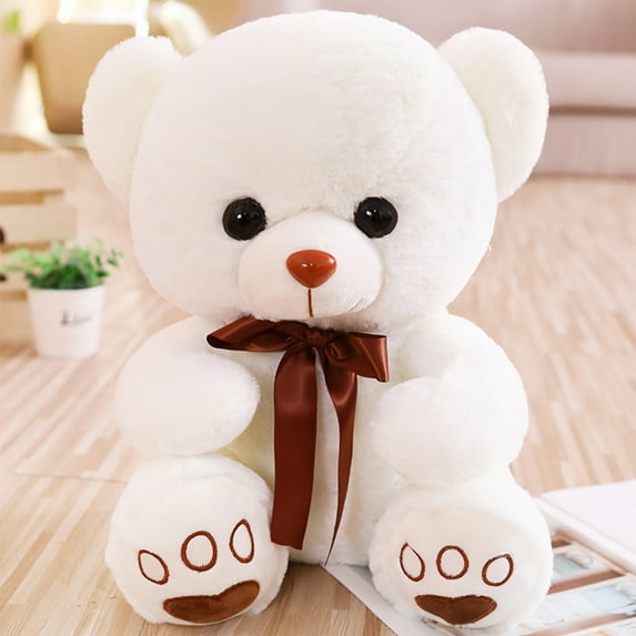 14in Weighted Mochi Bear Plush - Premium Eco PP Filling Sensory Companion for Soothing Comfort, Child-Safe Gift Set White